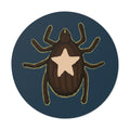 Tick Sticker — Round Vinyl Bug Decal with Star Marking