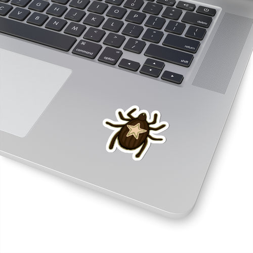 S(tick)er — Cute Brown Star Tick Bug Laptop Sticker (Kiss-Cut)