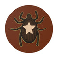 Star Tick Round Vinyl Sticker — Cute Brown Arachnid Decal for Laptops & Journals