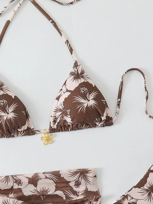 3 Piece Bikini Set - Trendy Tie Patterns