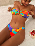 Colorful Bright Bandeau Bikini Set